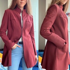 Maria Pinto Nylon Blend Brick Color Zip Middle Jacket M